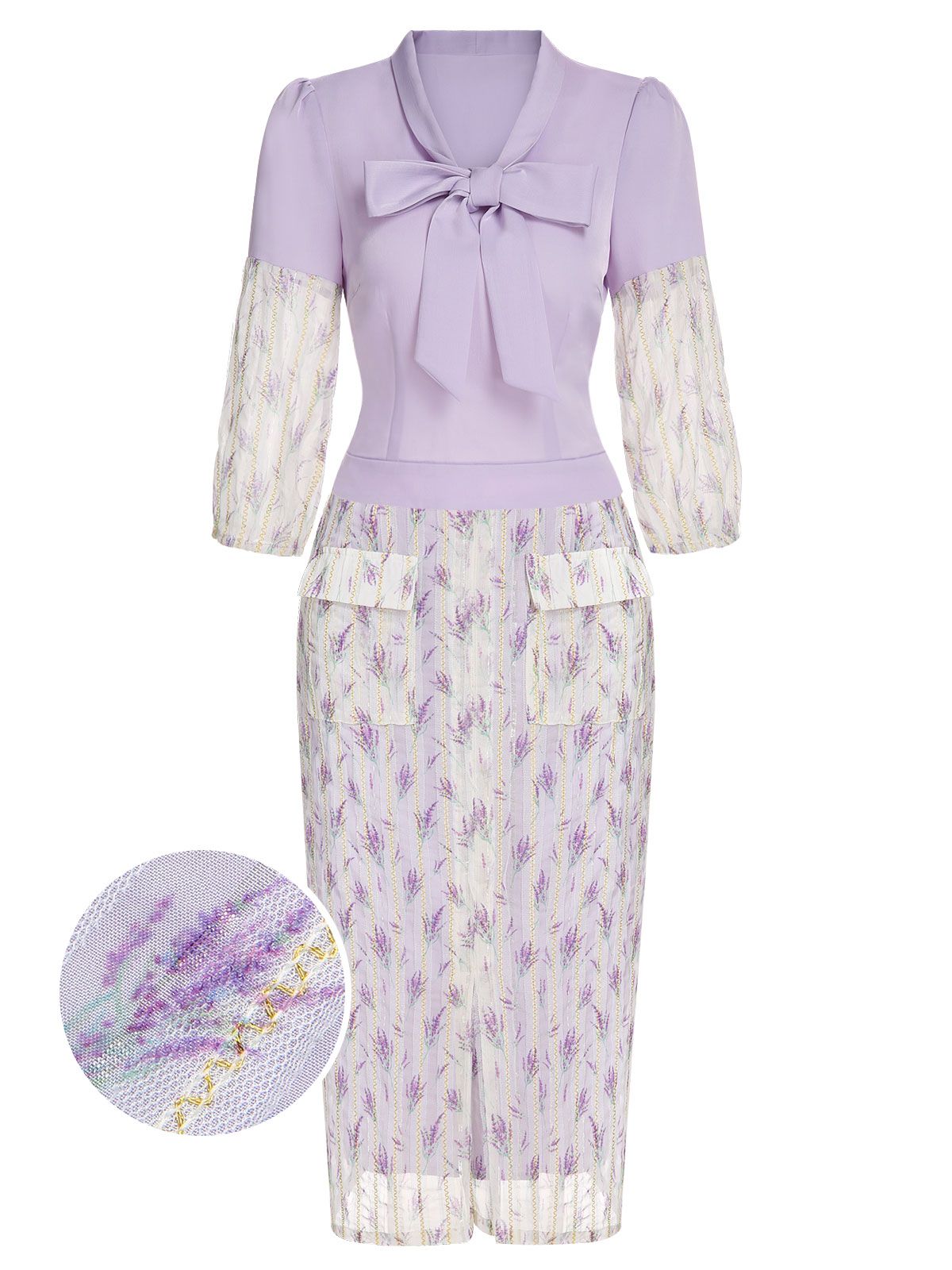 1960S Peter Pan Collar Embroidered Dress