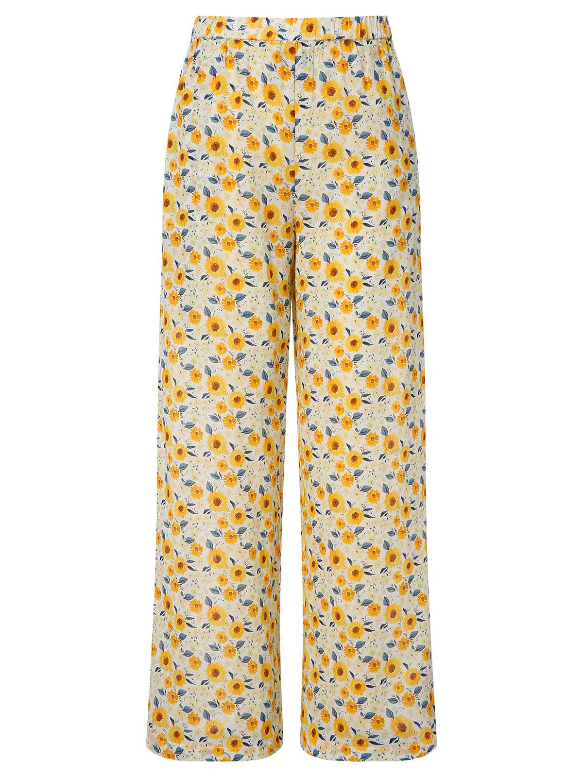 Yellow 1950S Daisy Wide-Leg Pants