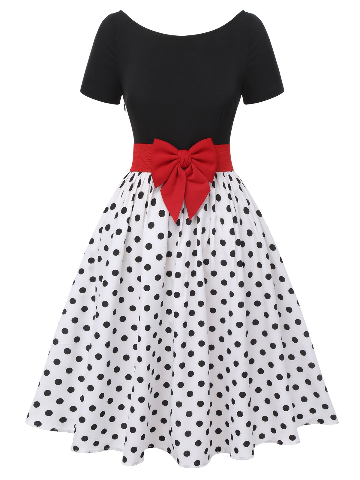 Red 1950s Spaghetti Strap Heart Print Dress