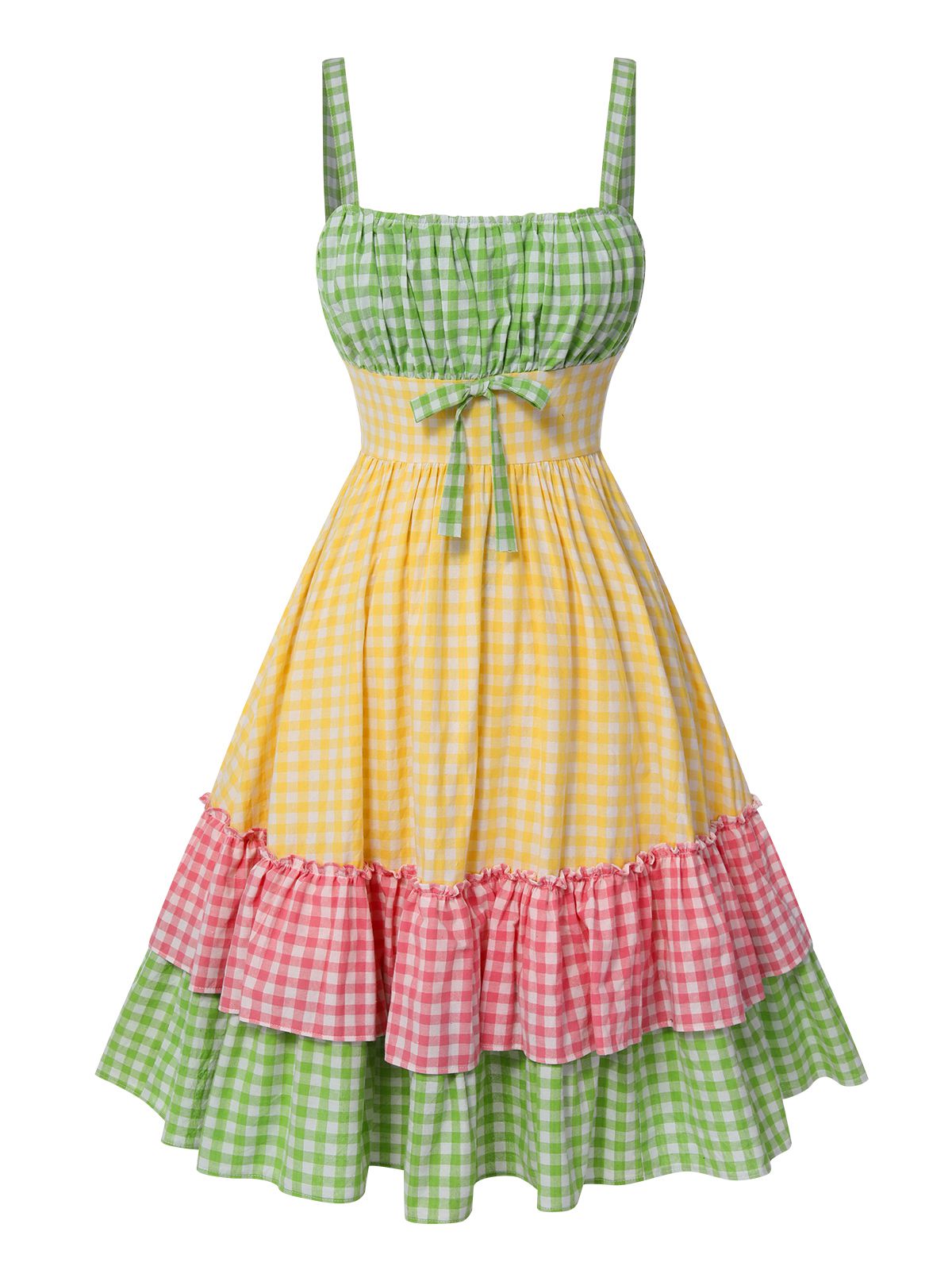 Green 1950s Boat Neck Sleeveless Belt Dress