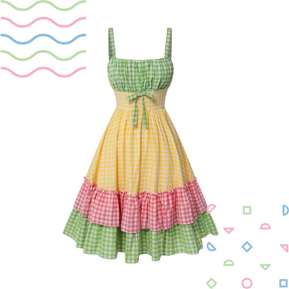 Snow White Style Button 1950s Dress