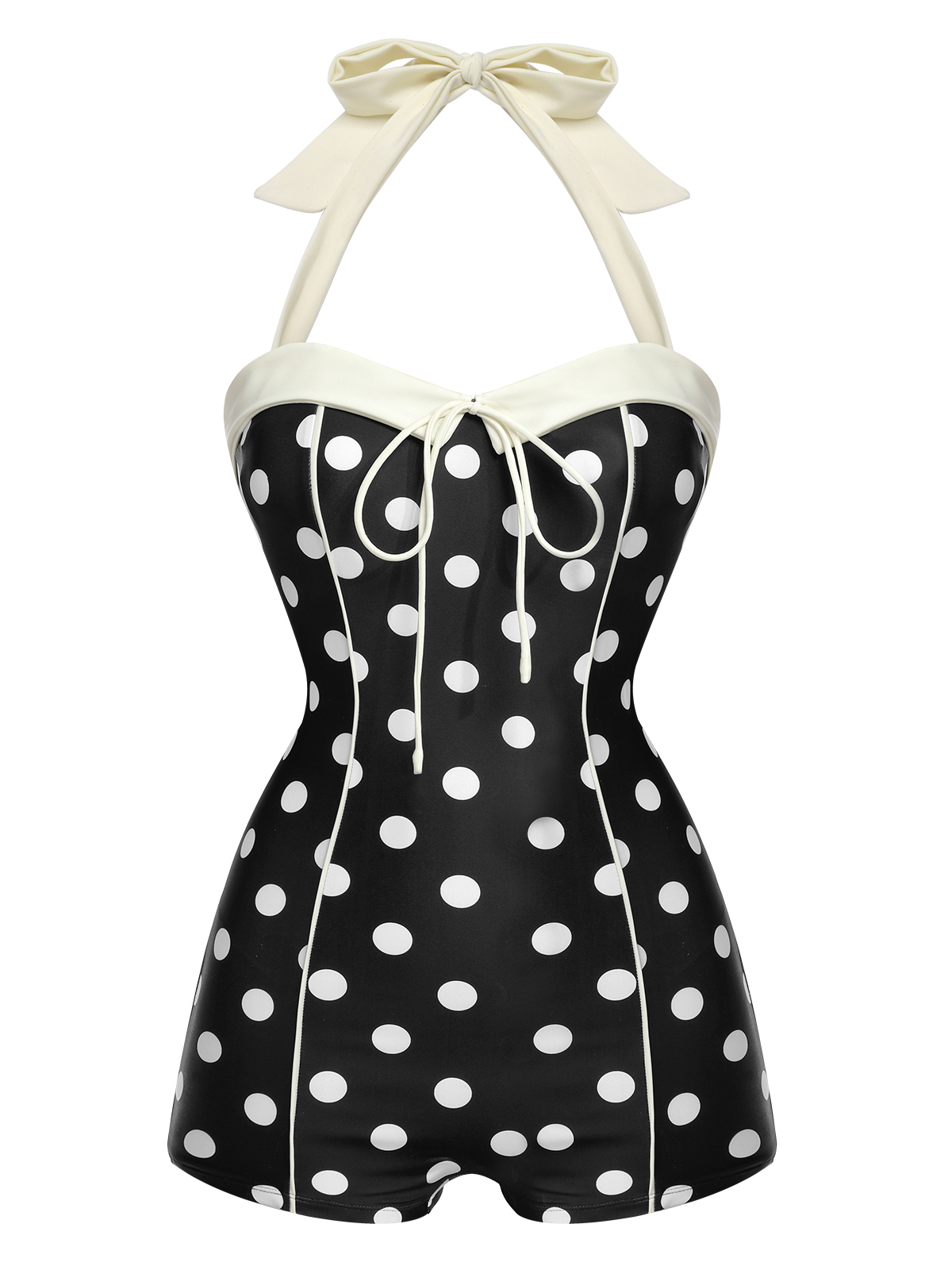 Black 1950s Polka Dot Swing Vintage Dress