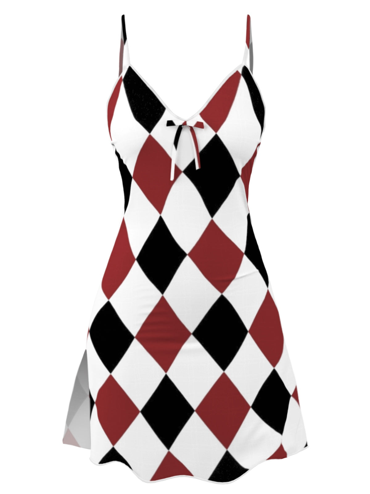 [Pre-Sale] Deep Red 1950s Rhombus Checkerboard Nightgown