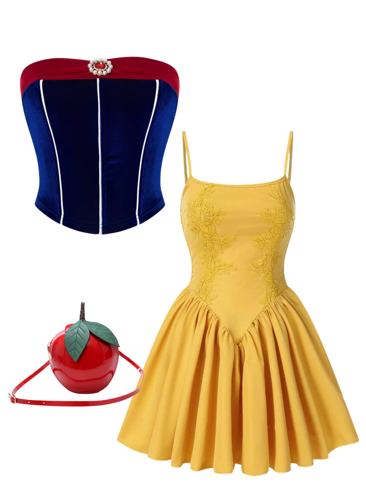 Blue 1970s Velvet Herringbone Snow White Tube Top - Blue / S