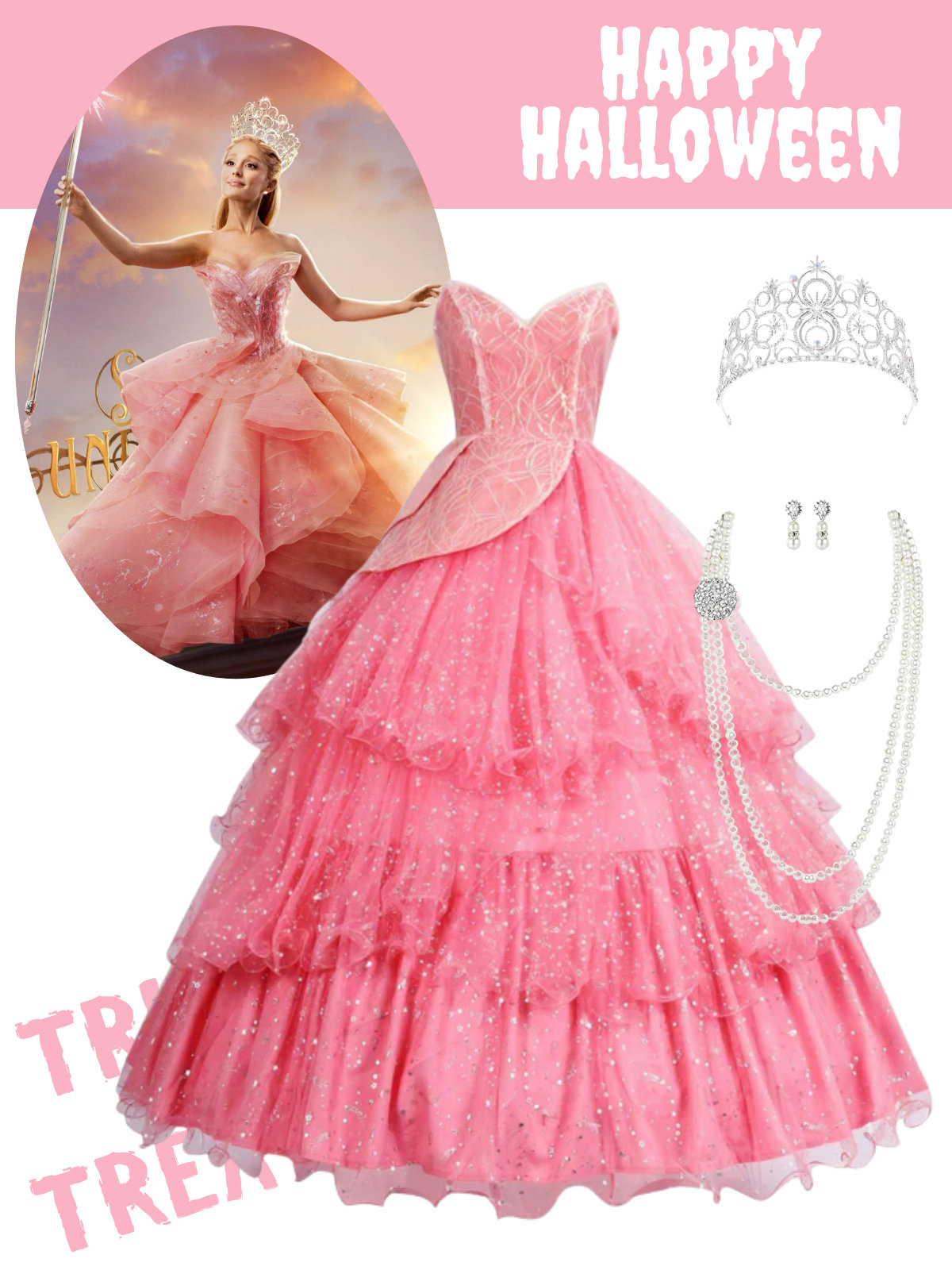 Pink 1950s Wicked Glitter Mesh Swing Dress
