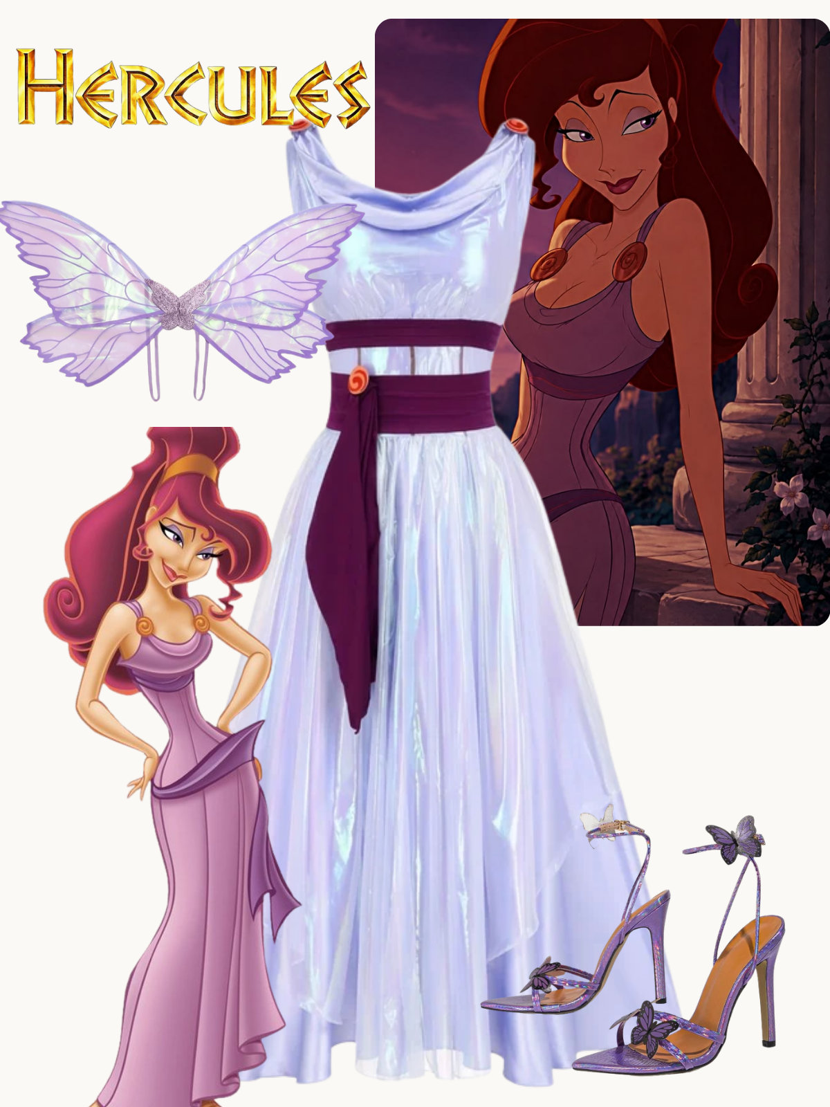 Lavender 1950s Princess Draped Halloween Costume Dress