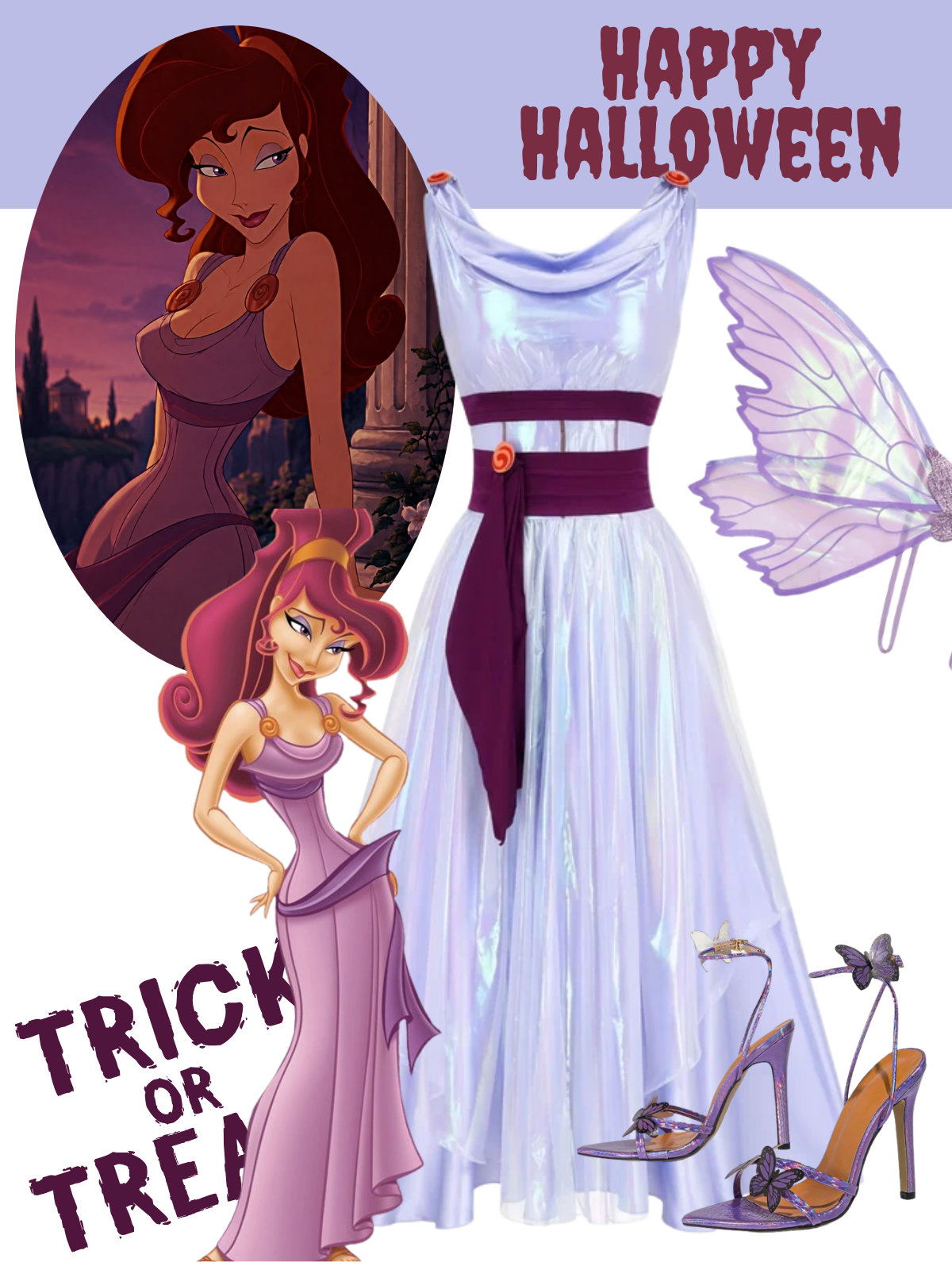 Lavender 1950s Princess Draped Halloween Costume Dress